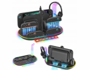 JYS Nabíjecí stanice RGB + organizér pro Nintendo Switch 2 NS 2 Joy-con Pro Pad / -ns2322-v1 / Černá