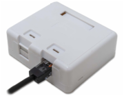 XtendLan Zásuvka 2x RJ-45, Cat5e, nestíněná, na zeď, spodní vývod, narážecí s krytkou