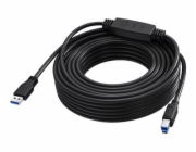 Vision - Kabel USB - USB typ A (M) do USB Type B (M) - USB 3.0 - 15 m - aktivní inline booster - cerná