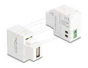 Delock Keystone module - USB adaptér - USB (F) do svorkovnice se 2 piny (F) - USB Power Delivery (5W) - bílá