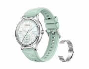 Chytré hodinky COLMI L28 (stříbrno-zelené + stříbrný ocelový řemínek)