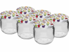 Sklenice zavařovací 370 ml 6 ks s víčkem s dekorem