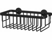 Sprchový koš Tesa Moon Black, matně černý, včetně lepidla