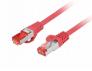 Lanberg Patchcord cat.6 s/ftp lszh cu 0,25m červený, fluorescenční, schválený