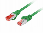 Lanberg Patchcord cat.6 s/ftp lszh cu 1m zelený, schválený Fluke