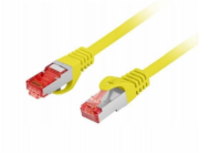 Lanberg Patchcord cat.6 s/ftp lszh cu 0,25m žlutý, fluorescenční, schválený