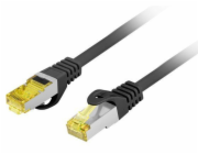 Lanberg Patchcord cat.6a s/ftp lszh cu 15m černý, schválený Fluke