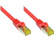 Good Connections Propojovací kabel RJ45 s Cat.7 RohCable a ochranou proti nasekání (RNS), S/FTP, PiMF, bez halogenů, 600 MHz, OFC, červený, 1 m, Good Connections (8070R-010R)