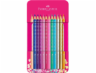Faber-Castell Třpytivé barevné tužky 12 barev v kovovém b...