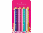 Faber-Castell Třpytivé barevné tužky 12 barev v kovovém balení