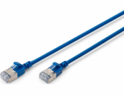 Digitus CAT 6A Třída Ea, F/FTP, kroucená dvojlinka, Cu, LSZH, AWG 32/7, délka: 0,3 m, modrý