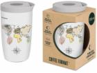 Coffee Format Termohrnek bílý s motivem mapy světa 350 ml