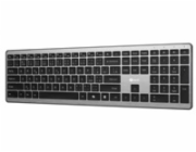 C-TECH Klávesnice Quallis KB-118 Dual mode, bezdrátová, BT5.0 + 2,4GHz, scissors tlačítka, USB nano receiver, CZ/SK