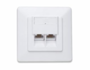 XtendLan Zásuvka 2x RJ-45, Cat5e, nestíněná pod omítku, šikmý vývod