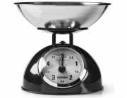NEDIS Melissa kuchyňská váha/ analogová/ nosnost 5kg/ vyjímatelná mísa/ nerezová ocel/ černá