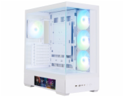 Zalman skříň P40 DS / ATX / 4x120mm ARGB fan / 2xUSB 3.0 / USB-C / displej / panoramatická / bílá