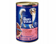 OPTIVITAL Chunks with beef, game and carrots in gravy - vlhké krmivo pro psy - 1250g