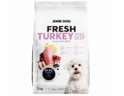 JOHN DOG Fresh Turkey and beef - suché krmivo pro psy - 3kg