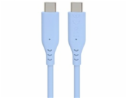 PremiumCord silikonový USB-C 60W, modrý, 1.5m