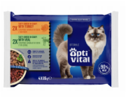 OPTIVITAL Sterile Turkey and veal - mokré krmivo pro kočky - 4x85g
