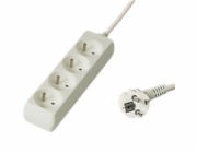 PREMIUMCORD Prodlužovací přívod 230V 3m, 4 zásuvky, bílá