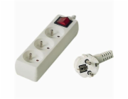 PREMIUMCORD Prodlužovací přívod 230V 7m, 3 zásuvky + vypínač