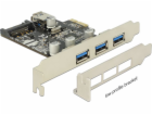 Delock PCI Express karta > 3 x externí + 1 x interní USB 3.0