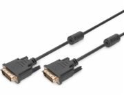 Digitus připojovací kabel DVI-D(24+1), Stíněný, DualLink, Černý, 1m