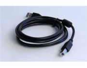 GEMBIRD Kabel USB 2.0 A-B propojovací 3m Premium (černý, ferit, zlacené kontakty)
