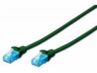 Digitus Patch Cable, UTP, CAT 5e, AWG 26/7, zelený 0,5m, 1ks