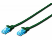 Digitus Patch Cable, UTP, CAT 5e, AWG 26/7, zelený 0,5m, 1ks