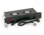 Ventilační jednotka Triton 19" Horizontální 230V/46W, 2U, 2x ventil, bimetalový termostat, černá