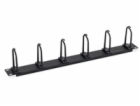 TRITON 19" vyvazovací panel 1U - 6x háček velký, černá