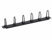 TRITON 19" vyvazovací panel 1U - 6x háček velký, černá