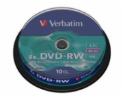 VERBATIM DVD-RW SERL 4,7GB, 4x, spindle 10 ks
