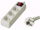 PREMIUMCORD Prodlužovací přívod 230V 2m, 3 zásuvky + vypí...