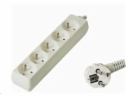 PREMIUMCORD Prodlužovací přívod 230V 2m, 5 zásuvek, bílá