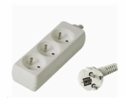 PREMIUMCORD Prodlužovací přívod 230V 3m, 3 zásuvky, bílá