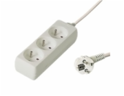 PREMIUMCORD Prodlužovací přívod 230V 2m, 3 zásuvky, bílá