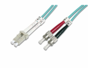 DIGITUS Fiber Optic Patch Cord, LC to ST, Multimode 50/125 µ, Duplex Length 3m, Class OM3