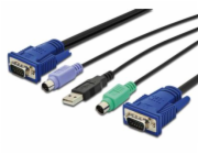 Digitus KVM-Kabelsatz USB DS-19231, für KVM-Konsolen (schwarz, 1,8 Meter)