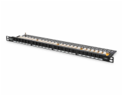 Digitus DN-91624U-SL-SH Digitus CAT 6 Patch Panel, nestíněný, 24 portů RJ45 s uzávěrem, 8P8C, LSA, 0,5U, 19 "montáž do stojanu, černá