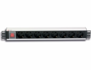 Intellinet 19" Rackmount 8-Way Power Strip - German Type, rozvodný panel, 8x DE zásuvka, 3m kabel