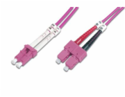 Optický patch kabel Digitus, duplex, konektor LC > SC, multimode OM4