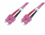 Digitus LWL Patchkabel, Duplex, SC > SC Stecker, Multimode OM4 (violett, 3 Meter)