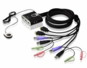 ATEN 2-port HDMI KVM USB2.0 mini, audio, 1.2m kabely, DO