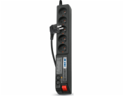 ACAR 504 W Černá 5 AC zásuvky / AC zásuvek 230 V 1,5 m