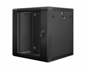 Nástěnný rack 19  12U 600X600mm černý flat pack
