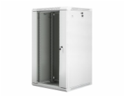 LANBERG 19" RACKOVÁ SKŘÍŇ PRO MONTÁŽ NA STĚNU 22U/600X600 (FLAT PACK) S PROSKLENÝMI DVEŘMI ŠEDÁ V2