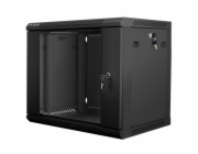 Nástěnný rack 19   9U 600X450mm černý flat pack